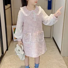 韓国 キッズ ワンピース ツイード フォーマル 結婚式 ドレス 発表会 女の子