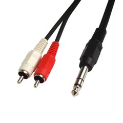【人気商品】オーディオ変換ケーブル RCA/ピンプラグ×2(赤.白) - 6.3mm ステレオ標準プラグ 10m VM-RRS-10m