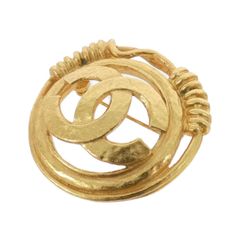 シャネル ブローチ ココマーク 94 ゴールド ラウンド 中古品 (86075 