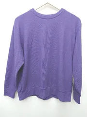 ◇ ⊇ UNIQLO 長袖 ソフトニットフリースクルーネックT サイズL パープル レディース メンズ P  【1408200037977】