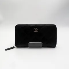 CHANEL　シャネル　マトラッセ　キャビアスキン　長財布　ウォレット　ミディアム　黒　ブラック　ジップ　chanel　【中古】