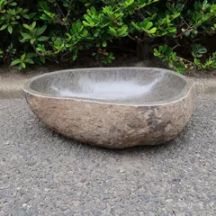 コボ　つくばい石　溜まり石　鉄丸石　台付き１個 楽天市場】自然石つくばいの通販
