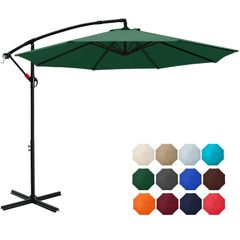 ABCCANOPY ガーデンパラソル 大型 パラソル 風に強い ハンギングパラソル 270cm UVカット 撥水 角度調整可 アウトドア ガーデン 庭 運動会 お店の玄関 屋外 プール スタンド付き グリーン