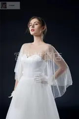 ショール ウェディングショール パール 透け感 結婚式 ウェディング ホワイト 白 花 花嫁 二次会 パーティー ウェディング  フェミニン プリンセス 森ガール チュール  前撮り ガーリー レース  豪華