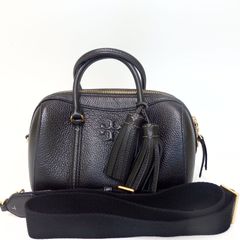 【Tory Burch】トリーバーチ 2way ハンドバッグ ショルダーバッグ ミニボストンバック  ロゴ入り ミニサッチェル ブラック レザー レディース【未使用品】8-4 41150