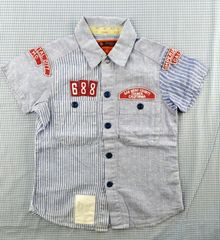 デニムダンガリー DENIM DUNGAREE 半袖シャツ 110cm 子供服 中古