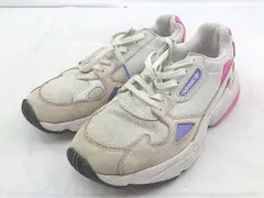 ◇ adidas アディダス FALCON W EG2858 スニーカー シューズ サイズ23.5cm ホワイト パープル系 ピンク系 レディース P  【1209070003358】