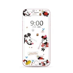 iPhone 6/7/8 ガラスフィルム iPhone SE 第2世代 第3世代 強化 液晶 保護 フィルム ディズニー ミッキー ミニー 硬度9H キャラクター 3D クリアフィルム