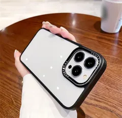 【新着商品】可愛い ケース ケース ケース 透明ケース pro pro 16 クリアケース iphone シンプル 耐衝撃 全面保護 iphone16プロ 韓国 おしゃれ 落下防止 あいふぉん16ケースpro スマホケース かわいい (ブラック) クリア いp