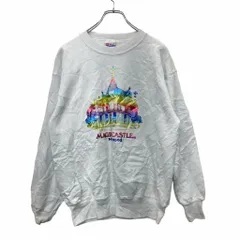 Hanes プリント スウェット トレーナー Mサイズ ヘインズ ホワイト USA製 古着卸 アメリカ仕入 t2406-3771