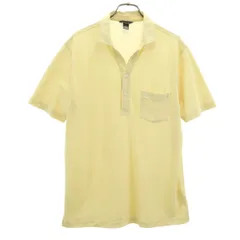 Eddie Bauer エディーバウアー 半袖 スキッパーカラー ポロシャツ M イエロー系 アウトドア メンズ 古着