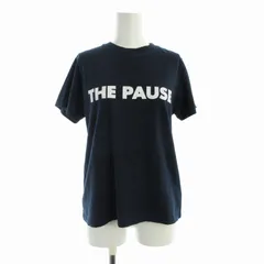 ザ ポーズ THE PAUSE 22SS Tシャツ カットソー ロゴ プリント 半袖 F 紺 ネイビー /RO
