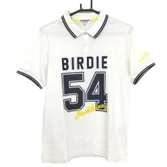 ★特価★ジャックバニー 半袖ポロシャツ 白×ネイビー フロントビックプリント リブ部ライン メンズ 5(L) ゴルフウェア Jack Bunny