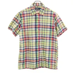 Polo by Ralph Lauren ポロバイラルフローレン 開襟 オープンカラー チェック柄 半袖 ボックスシルエット コットンシャツ S メンズ 古着