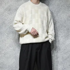 古着 デザインニット ニット セーター ホワイト コットンアクリル