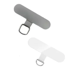 [bellpear] ストラップホルダー ステンレス 透明TPU セット スマホストラップ 金属 iphone スマホ 極薄0.4mm ちぎれない (丸型シルバー)