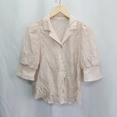 ◇ ⊂◎●未使用●Φ continuer de NICE CLAUP シアー シースルー 半袖 シャツ ブラウス サイズF ベージュ系 レディース E  【1410290079720】