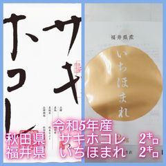 令和5年 秋田県産【サキホコレ】2kg+福井県産【いちほまれ】2kg