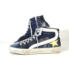 GOLDEN GOOSE SLIDE ヴィンテージ 加工 スニーカー GGDB 36 約23㎝ 程度 レザー スエード サイド ジッパー ゴールデングース