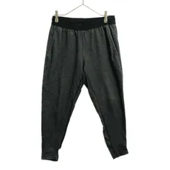 NIKE ナイキ ロゴプリント ドライフィットストレッチ パンツ M チャコールグレー ウエストゴム メンズ 古着