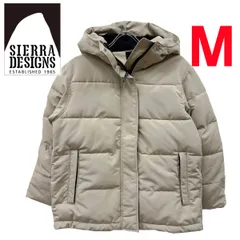 新品 M ★ コストコ SIERRA DESIGNS シェラデザイン レディース 中綿 フード付き ジャケット ベージュ スタンドネック フーディー 袖口リブ 軽量 防寒 パーカー ショート アウター ブルゾン コート ダウン 女性用