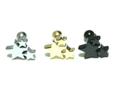 １４Ｇ軟骨３スター ボディピアス 軟骨ピアス 片耳ピアス