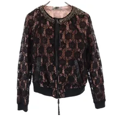ディーゼル レース ジップ ノーカラージップジャケット S ブラック系 DIESEL ラインストーン メンズ 【中古】  【230902】