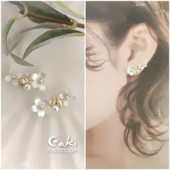 桜 白✿.*･ピアスorイヤリング♪ハンドメイド