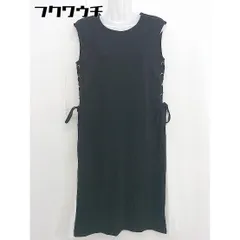 ◇ 31 Sons de mode レースアップ 切替 バイカラー ノースリーブ 膝丈 ワンピース サイズ 36 ブラック ホワイト レディース  【1109160008174】