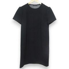 美品 YOKO CHAN ヨーコチャン 半袖 ひざ丈 ストレッチ バックVオーガンジードレス ワンピース YCD-414-154 サイズ40 ブラック レディース 古着 中古 USED
