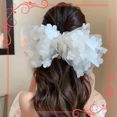 ヘアアクセサリー 大きいリボン 高級感♪浴衣 花 可愛い 結婚式 チュール コスチューム 着付け セット 帯 黒 簡単に着れる 白 青 紺 セクリスマス 髪飾り バック 大人 キッズ パール 収納 クリップ お呼ばれ 花 ショート シルバー 黒 子供 大きい