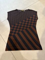 FENDI 半袖 Tシャツ 茶色ストライプ - メルカリ
