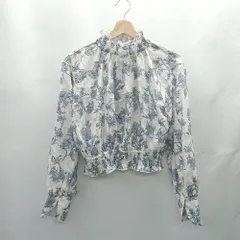 ◇ ⊂◎ NATURAL BEAUTY BASIC 花柄 長袖 ブラウス サイズF ホワイト系 レディース E  【1501230038607】