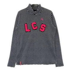 サイズ：LL LE COQ GOLF ルコックゴルフ  ハイネック長袖Tシャツ ボーダー柄 ブラック系 [240101346947]# ゴルフウェア メンズ ストスト