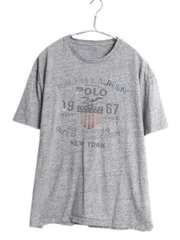 【お得なクーポン配布中!】 ポロ ラルフローレン 染込み プリント 半袖 Tシャツ メンズ L / 古着 カットソー シングルステッチ グラフィック イーグル 星条旗 ゆったり