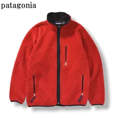 【希少】 90sヴィンテージ USA製 パタゴニア patagonia レトロ カーディガン Retro Cardigan ボアフリース ジップアップ ジャケット ブルゾン アウター L レッド メンズ