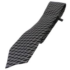 【中古】GIORGIO ARMANI ジョルジオアルマーニ ネクタイ 360054 8P937 ブラックウェーブ ブラック×シルバー 全長145cm シルク100％ A2300103 【無料ギフトラッピング承ります】