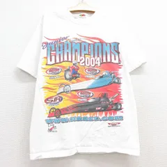 古着 フルーツオブザルーム 半袖 ビンテージ Tシャツ キッズ ボーイズ 子供服 00s レーシングカー 企業広告 コットン クルーネック 白 ホワ