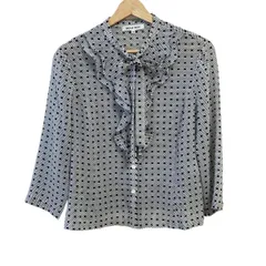 森英恵/HANAE MORI/中国シルクブラウス/美品　11号 HANAE MORI - HANAE MORI ハナエモリ(11) シルク 刺繍 チョウ