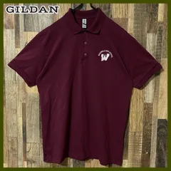 パープル ワンポイント ギルダン L ポロシャツ メンズ 古着 半袖 刺繍