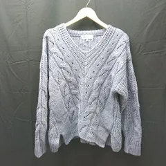 ◇ ROPE PICNIC Vネック 無地 サイドスリット アクリル混 長袖 ニット セーター サイズ38 パープル レディース E  【1303270015248】