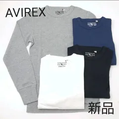 AVIREX 黒 デイリー サーマル長袖Tシャツ クルー 送料無料