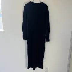【UNTITLED ARROWS】ユナイテッドアローズ　ブラック　M　長袖ワンピース　リブニット　無地　シンプル
