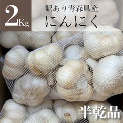 【北海道～関西エリア限定】青森県産　新物訳ありにんにく（半乾品）　2Kg　※クール便