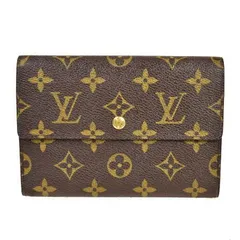 【中古】 ルイヴィトン LOUIS VUITTON ポルト トレゾール エテュイ パピエ 三つ折り 財布 モノグラム レザー M61202 09MQ562
