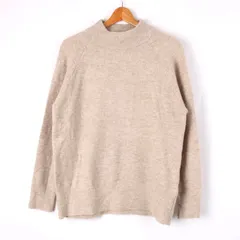 ニコアンド ニット セーター 長袖 ハイネック ウール混 無地 トップス レディース Lサイズ ベージュ niko and... 【中古】