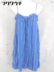 ◇ Designers Remix デザイナーズリミックス ストライプ キャミソール 膝丈 ワンピース サイズ34 ブルー レディース  【1103220010381】のサムネイル