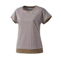 【新品】prince（プリンス） レディース ウィメンズ ゲームシャツ テニスウェア バドミントンウェア アクティブウェア 半袖Tシャツ 吸汗速乾 UPF50+  モカ  WS4060-048