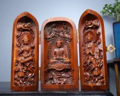 仏教美術 西方三聖 銅製 仏像 彫刻 開運 風水 工芸品 美術品 置物 仏像 銅製 三聖仏 開運 風水 重厚 極細工 装飾品 工芸品 美術品 置物