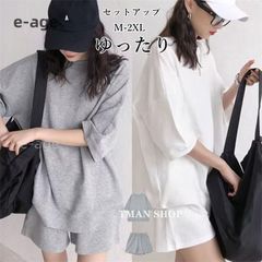 セットアップ レディース 半袖Tシャツ+ショートパンツ 上下セット 大きいサイズ 無地 カジュアル おしゃれ 通学 通勤 韓国ファッション 可愛い 夏